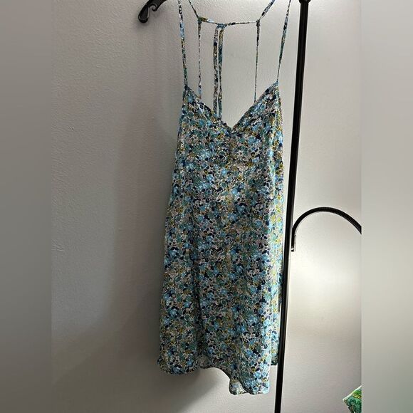 Wild Fable Woven Sleeveless Fit & Flare Dress Blue Floral Size NWT Size M or XL - Picture 5 of 16
